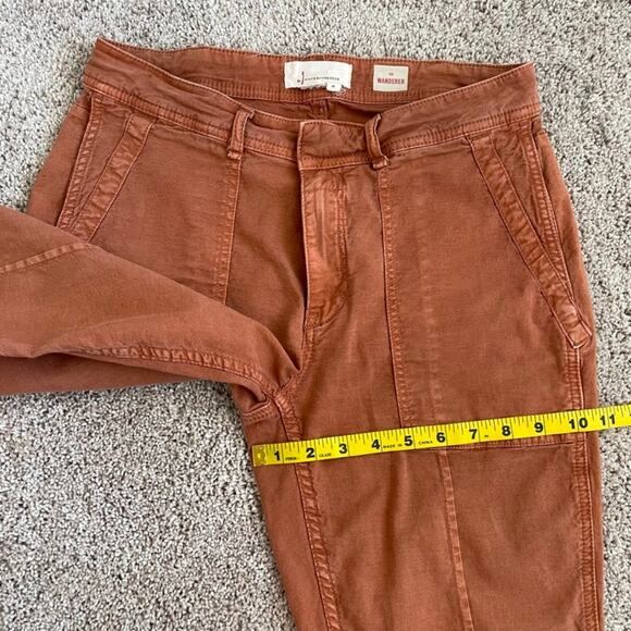 Anthropologie The Wanderer Chino Pants Burn Orange Size 28 Cotton Linen - Picture 15 of 15